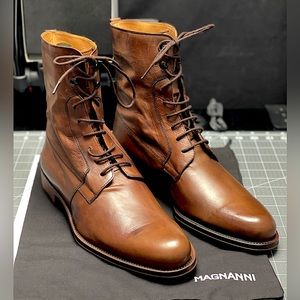 Magnanni Men’s Leather Boot - Mid Brown - Sz 11.5